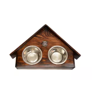 Griffon bruxellois - support en bois avec des bols pour chien, bols pour chien décoratifs, cadeau pour l'adoption d'un chien de la marque Art-Dog