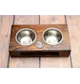 Griffon Bruxellois, Brussels Griffon I - wooden stand with bowls for a dog, steel dog bowls, a gift for adopting a dog from the Art-Dog brand
