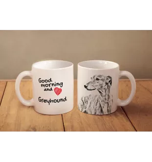 Greyhound, Grosser Englischer Windhund - Tasse mit Hund, Tasse mit Bild, personalisiertes Geschenk der Marke Art-Dog