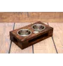 Griffon Bruxellois, Brussels Griffon I - wooden stand with bowls for a dog, steel dog bowls, a gift for adopting a dog from the Art-Dog brand