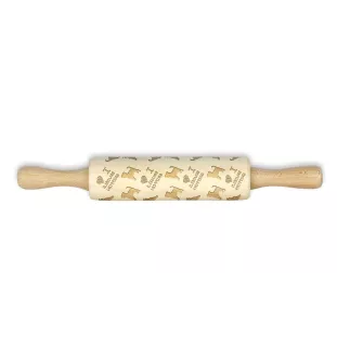 Griffon Bruxellois, Brussels Griffon - small rolling pin with a dog, patterned dough roller, gadget for ceramicists from the Art-Dog brand