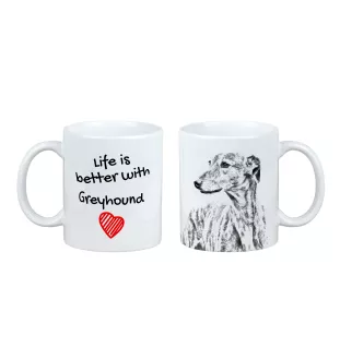 Greyhound kubek z psem life is better Art-Dog