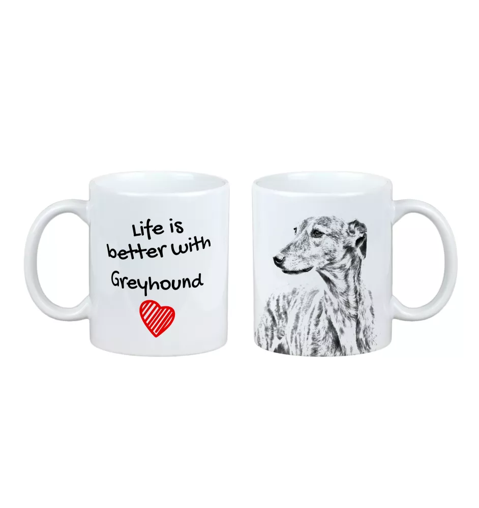 Lévrier anglais, Greyhound - tasse avec chien, tasse avec photo, cadeau personnalisé de la marque Art-Dog