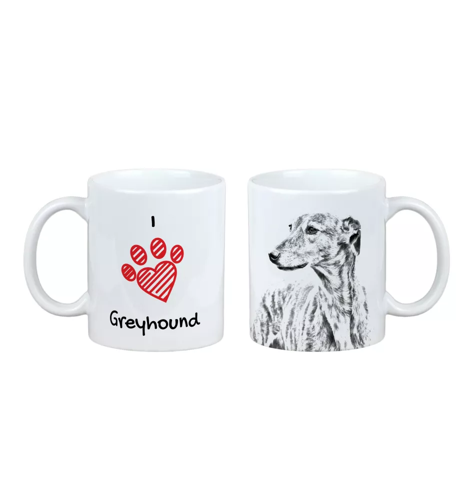 Lévrier anglais, Greyhound - tasse avec chien, une tasse adorable avec une illustration, un cadeau avec votre photo de la marque Art-Dog