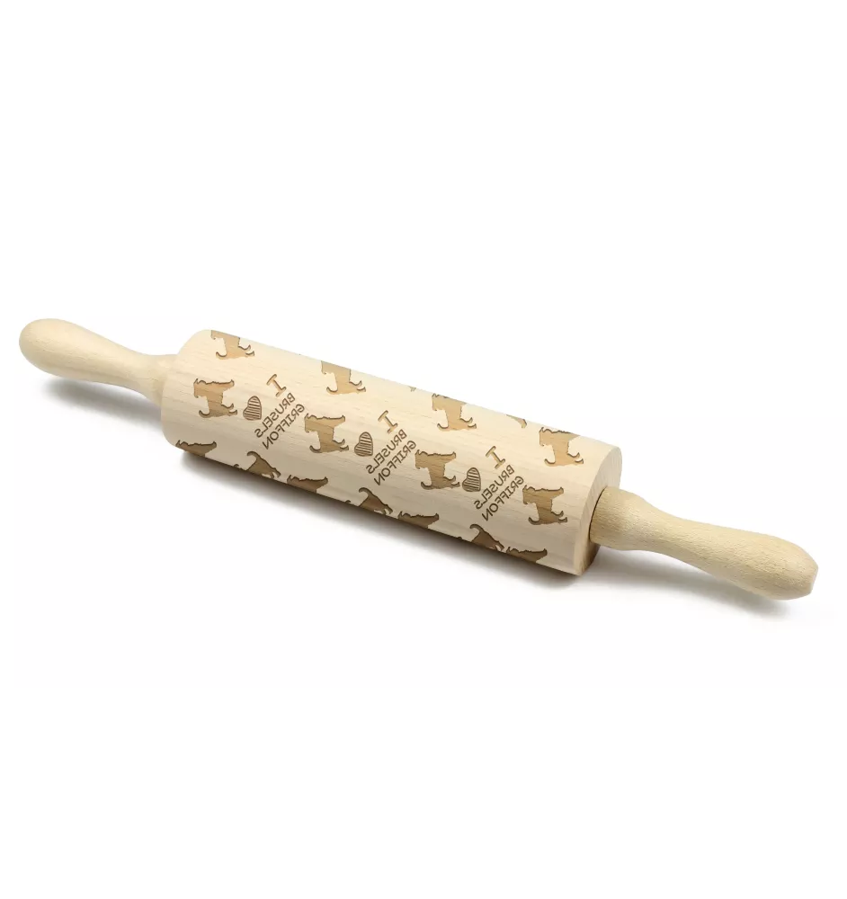 Griffon Bruxellois, Brussels Griffon - rolling pin for dough with a dog, patterned rolling pin for ceramics, a gift for a cook from the Art-Dog brand