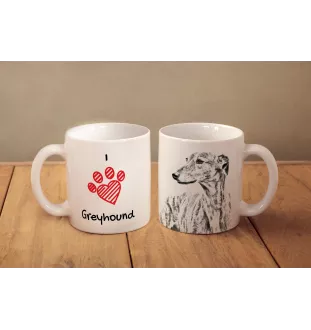 Greyhound, Grosser Englischer Windhund - Tasse mit Hund, entzückende Tasse mit Grafik, Geschenk mit Ihrem Foto von der Marke Art-Dog