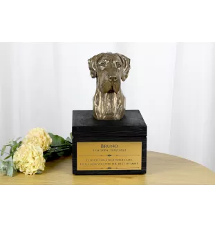 Great Dane II - an urn with an engraving and a sculpture of a dog, a handmade product by the Art-Dog brand.