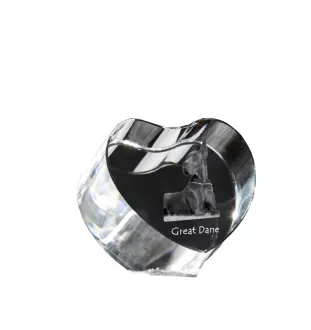 Great Dane - a photo of a dog in crystal, crystal heart, unique photo frame from the Art-Dog brand