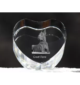 Great Dane - a photo of a dog in crystal, crystal heart, unique photo frame from the Art-Dog brand