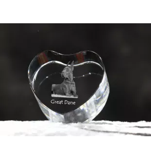 Great Dane - a photo of a dog in crystal, crystal heart, unique photo frame from the Art-Dog brand