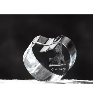 Great Dane - a photo of a dog in crystal, crystal heart, unique photo frame from the Art-Dog brand