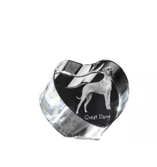 Great Dane I - a photo of a dog in crystal, crystal heart, unique photo frame from the Art-Dog brand