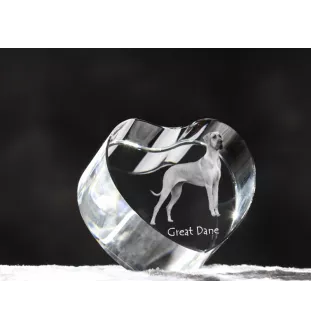 Great Dane I - a photo of a dog in crystal, crystal heart, unique photo frame from the Art-Dog brand