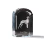 Great Dane - crystal cube with a photo, photo of a dog in crystal, cubic paperweight from Art-Dog brand