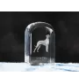 Great Dane - crystal cube with a photo, photo of a dog in crystal, cubic paperweight from Art-Dog brand