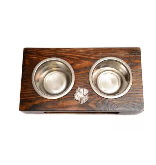 Deutsche Dogge, Ulmer Dogge, Große Dogge II - Holzständer mit Näpfen für Hunde, Edelstahlnäpfe, Geschenk zur Adoption eines Hundes von der Marke Art-Dog