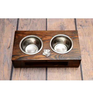 Deutsche Dogge, Ulmer Dogge, Große Dogge II - Holzständer mit Näpfen für Hunde, Edelstahlnäpfe, Geschenk zur Adoption eines Hundes von der Marke Art-Dog