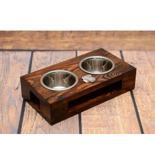 Deutsche Dogge, Ulmer Dogge, Große Dogge II - Holzständer mit Näpfen für Hunde, Edelstahlnäpfe, Geschenk zur Adoption eines Hundes von der Marke Art-Dog