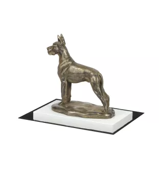 Dogue allemand, Grand danois I - statuette de chien, figurine sur un socle blanc, trophée pour exposition de chiens de la marque Art-Dog