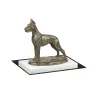 Deutsche Dogge, Ulmer Dogge, Große Dogge I - Hundestatue, Figur auf weißem Sockel, Trophäe für die Art-Dog-Hundeaustellung.