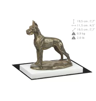 Dog niemiecki I statuetka na białym drewnie Art-Dog
