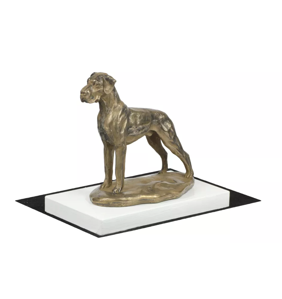 Dogue allemand, Grand danois II - statuette de chien, figurine sur un socle blanc, trophée pour exposition de chiens de la marque Art-Dog