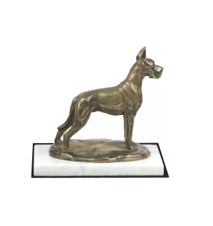 Great Dane I - dog figurine, statue on white marble, trophy for Art-Dog dog show exhibition