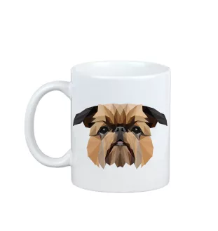 Griffon bruxellois - tasse avec une photo et un motif de chien géométrique Art-Dog