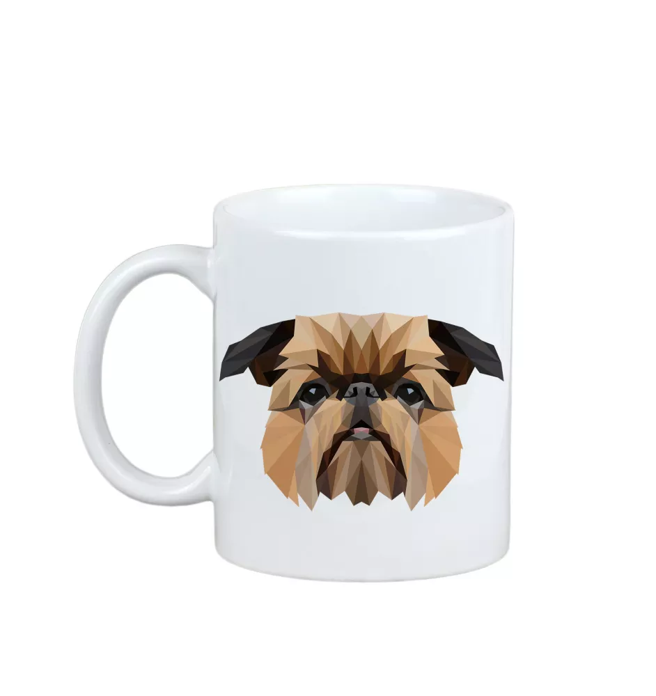 Griffon Bruxellois, Brussels Griffon - cup with a geometric dog image and the inscription Art-Dog