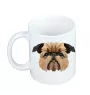 Griffon bruxellois - tasse avec une photo et un motif de chien géométrique Art-Dog