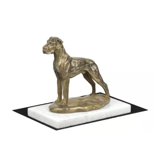 Great Dane II - dog figurine, statue on white marble, trophy for Art-Dog dog show exhibition