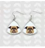 Griffon Bruxellois, Brussels Griffon - earrings with a picture and the inscription geometric dog Art-Dog
