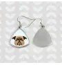 Griffon bruxellois - boucles d'oreilles avec une photo et un motif de chien géométrique Art-Dog