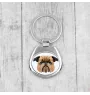 Griffon Bruxellois, Brussels Griffon - geometric keychain with a photo and the inscription Art-Dog