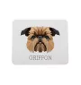 Griffon bruxellois - tapis de souris géométrique avec photo et inscription Art-Dog