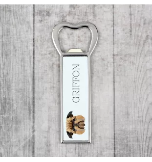 Griffon Bruxellois, Brussels Griffon - bottle opener with a picture and inscription for beer by Art-Dog