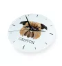 Griffon bruxellois - horloge murale géométrique avec photo et logo de la marque Art-Dog