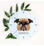 Brüsseler Griffon, Griffon Bruxellois - geometrische Wanduhr mit Bild und Aufschrift der Marke Art-Dog