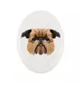 Griffon Bruxellois, Brussels Griffon - a plate with a geometric design and the brand name Art-Dog