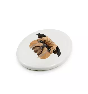 Griffon Bruxellois, Brussels Griffon - a plate with a geometric design and the brand name Art-Dog