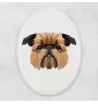 Griffon bruxellois - une plaque avec une photo et un motif géométrique de la marque Art-Dog
