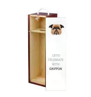 Griffon bruxellois - une boîte géométrique avec une photo et un texte pour le vin de la marque Art-Dog