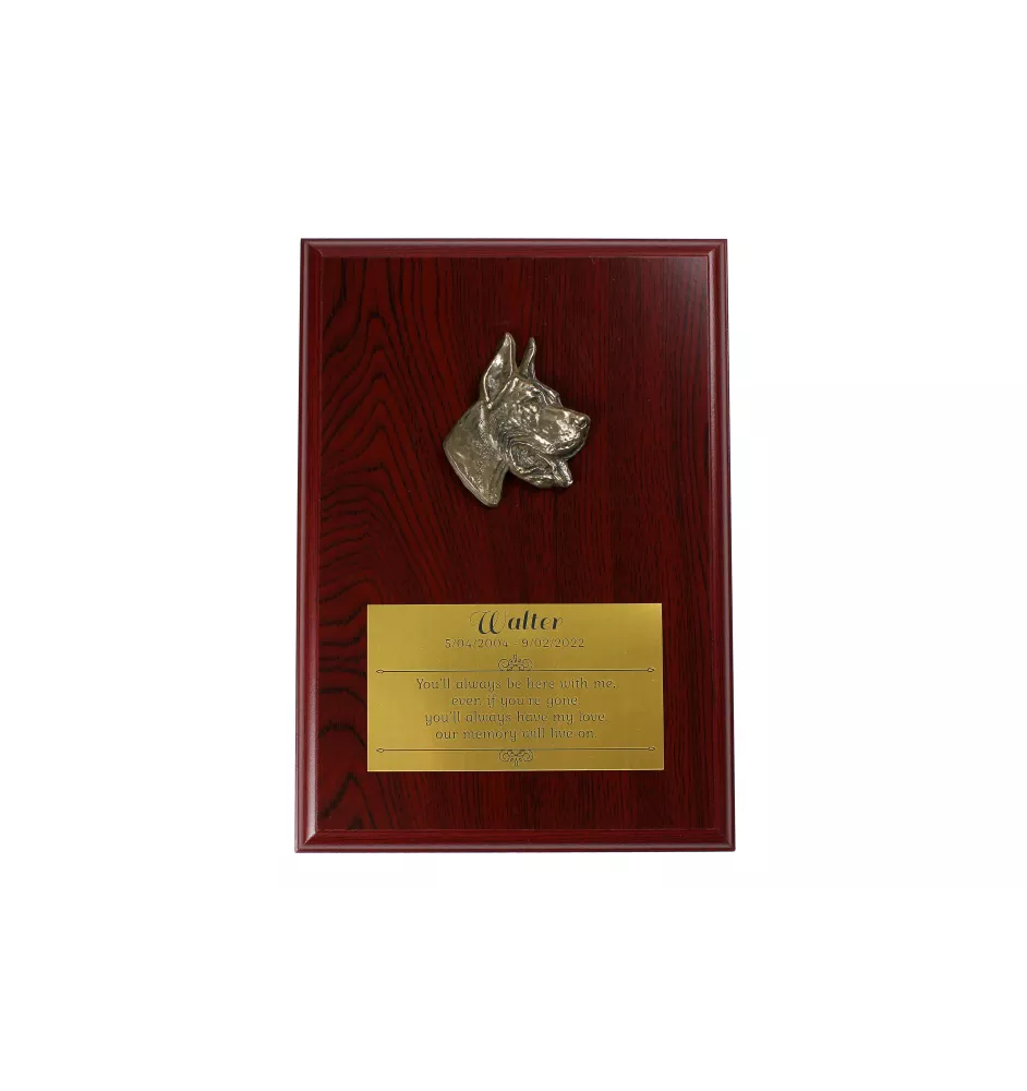 Great Dane - bas-relief of a dog, small decoration, realistic plaque with the Art-Dog brand