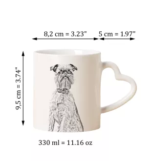 Gryfonik brukselski kubek z psem good morning serce Art-Dog