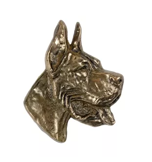 Deutsche Dogge, Ulmer Dogge, Große Dogge - Flachrelief eines Hundes, kleiner Dekor, realistische Plakette mit Hund von der Marke Art-Dog