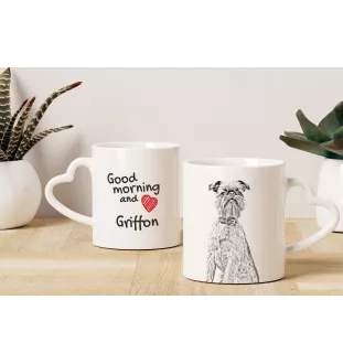 Griffon bruxellois - tasse avec chien, une tasse adorable avec une anse en forme de cœur, un cadeau universel de la marque Art-Dog