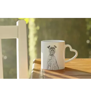Brüsseler Griffon, Griffon Bruxellois - Tasse mit Hund, entzückende Tasse mit herzförmigem Henkel, universelles Geschenk der Marke Art-Dog
