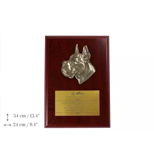 Great Dane II - bas-relief of a dog, small decoration, realistic plaque with the Art-Dog brand
