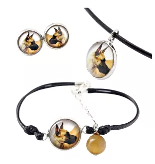 Dogue allemand, Grand danois I - ensemble de bijoux dans une boîte, collier, boucles d'oreilles, bracelet, produits de la marque Art-Dog