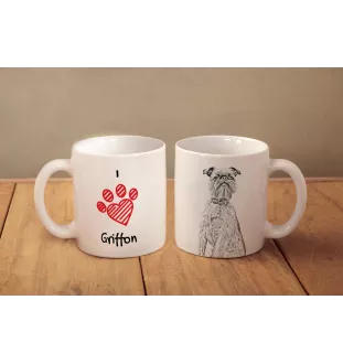 Griffon Bruxellois, Brussels Griffon - cup with a dog, cute cup with graphics, a gift with your photo from the Art-Dog brand